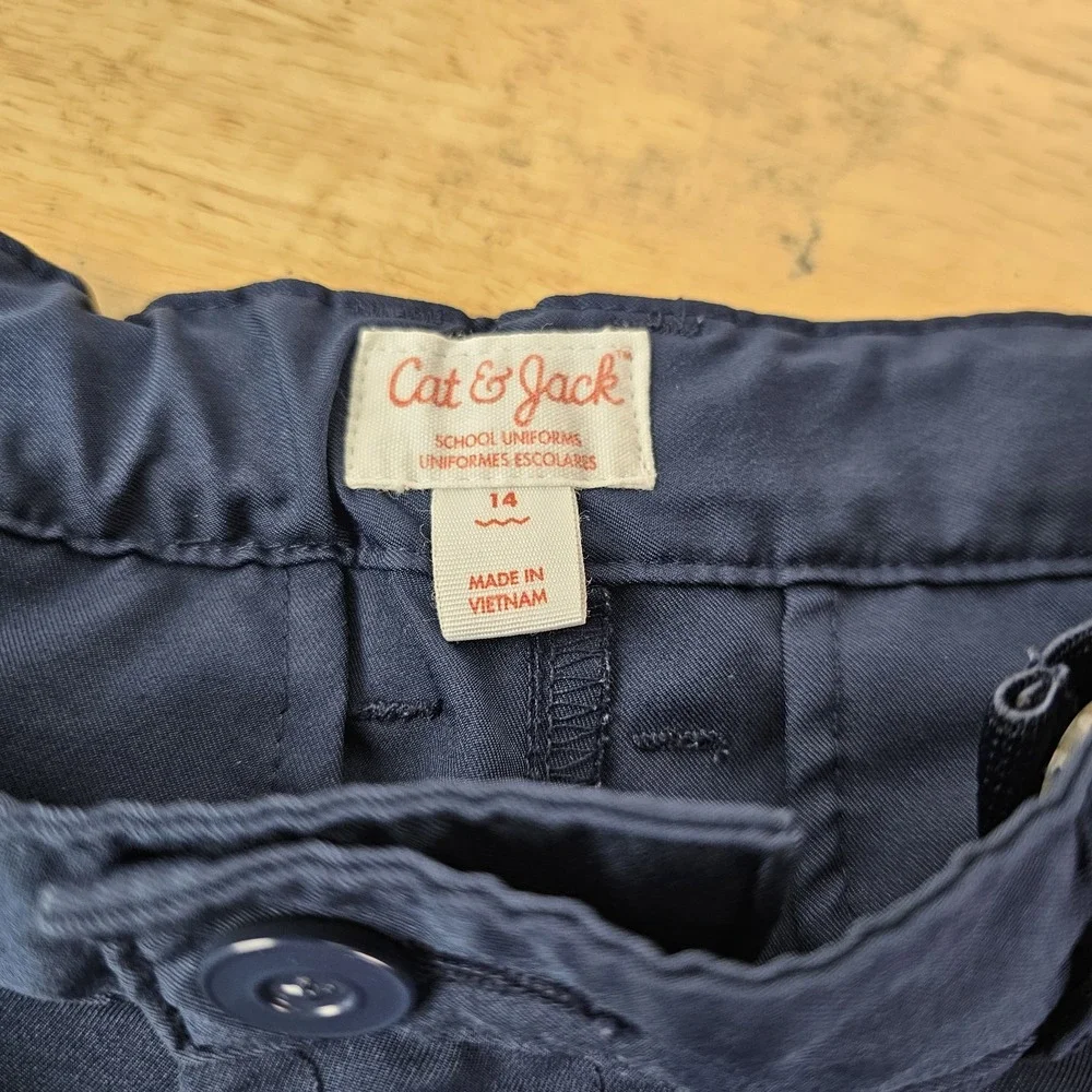 Cat & Jack Kids Boys School Uniform Shorts Navy Blue Size 14 Casual Bottoms Golf